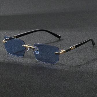 1 Paar rahmenlose quadratische Sonnenbrillen, klassischer Designer Stil, unisex für Urlaub, Lässig, Alltag, Outdoor, Strand, Fotografie, Party, Camping, Autofahren, Y2K Dekoration, geeignet für alle Jahreszeiten