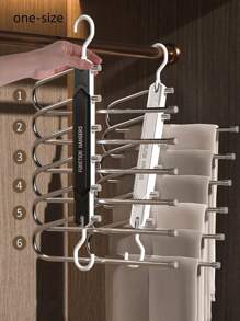 1/2pcs Black/White Multi-Layer Collapsible Pant Hangers, Magic Design Space-Saving, Sturdy Crease-Free Clip Pants Organizer, Suitable For Wardrobe, Practical & Aesthetic Storage Solution