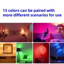 1 Piece, Multifunctional LED With Remote Control RGB Bulb, 3/15 Color Changes, Wall/Desktop Mounted Magnetic Bulb, Adjustable Brightness 3000K-6000K, Soft Bedside Night Light, Portable And Easy To Install, Suitable For Bedrooms, Living Rooms, Kitchens, Dining Tables