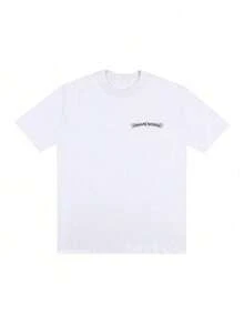 100% Cotton T-Shirt Hearts Basic Streetwear Printed Shirt Chrome CH - 白色 - 查看 2
