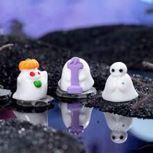 9pcs Halloween Pumpkin, Ghost & Goblin Miniature Decorative Items For Desktop Ornament