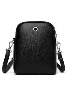 Bolso de mano de unicolor y suave para mujer, bolso de hombro cruzado de lujo de 2025 para mujer