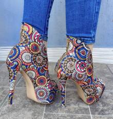 Zapatillas de tacón casual para dama - Multicolor - Ver 3