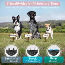 Anti Bark Collar For Medium & Large Dogs - Dog Bark Control Collar With Beep & Shock - 5 Adjustable Sensitivity Levels - Pink - View 2