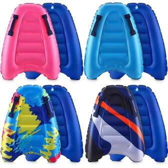 Inflatable Surf Body Boards With Handles Beach Floating Surfboard Lightweight Portable Bodyboard Water Sport Pool Inflatable Surfboard For Adult Summer Beach Surfing Swimming, 5 Styles, Beach Essentials, Beach Accessories