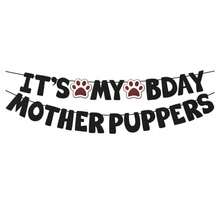 狗狗生日派对套装-爪印横幅，宠物狗主题生日派对装饰狗狗生日拉旗狗爪拉旗横幅