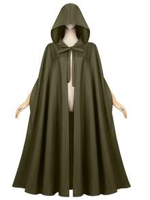 1件针织面料超宽松褶皱中世纪连帽长袍巫师斗篷，适合所有季节，万圣节春季适用 - 彩色 - 查看 12