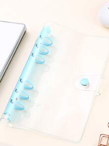 Transparent Candy‑Color A6 PVC 6‑Ring Binder Cover – Lightweight Refillable Planner Shell (No Paper Included),School Supplies,Back To School - Multicolor - View 8