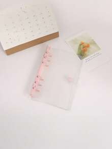 Transparent Candy‑Color A6 PVC 6‑Ring Binder Cover – Lightweight Refillable Planner Shell (No Paper Included),School Supplies,Back To School - Multicolor - View 7