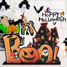 1pc Halloween BOO Desktop Decoration Horror Pumpkin And Castle And Ghost Festival Decoration Ornaments Suitable For Halloween Decoration Halloween Party Desktop Decoration Ornaments Home Decor Fall Decor Room Decor - Multicolor - View 5