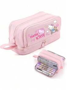 Sanrio Sanrio Hello Kitty & Kuromi & Cinnamoroll & Melody Featuring Cute Cartoon Characters Is A Limited Edition Black Pen With Carbon Pencil. This New Neutral Pen Is The Perfect Official Licensed Product Back To School Supplies School Essentials Stationery Supplies Utiles Escolares Bonitos