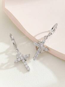 Fashion Elegant/Retro Copper Micro-Inlay Cross Earrings