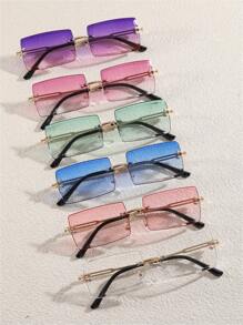 1 Pair, 2 Pairs, 3 Pairs, 5 Pairs, 10 Pairs Unisex Rectangular Classic Frameless Luxury Fashion Glasses, Suitable For Daily Life, Outdoor Travel Accessories, Daily Photography, Outdoor Travel Accessories, Also Have Windproof And Sand Protection Function, All Season