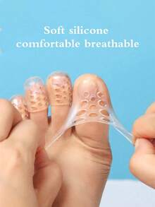 10 piezas Manguitos protectores de silicona para los dedos de los pies para prevenir la abrasión y el dolor en deportes - transparente - Ver 7