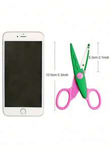 6/12 Pcs/Set Craft Scissors With Decorative Edges, ABS Resin Scrapbooking Scissors, 6 Patterns, Smooth Cutting, Fun And Colorful,School Supplies,Back To School