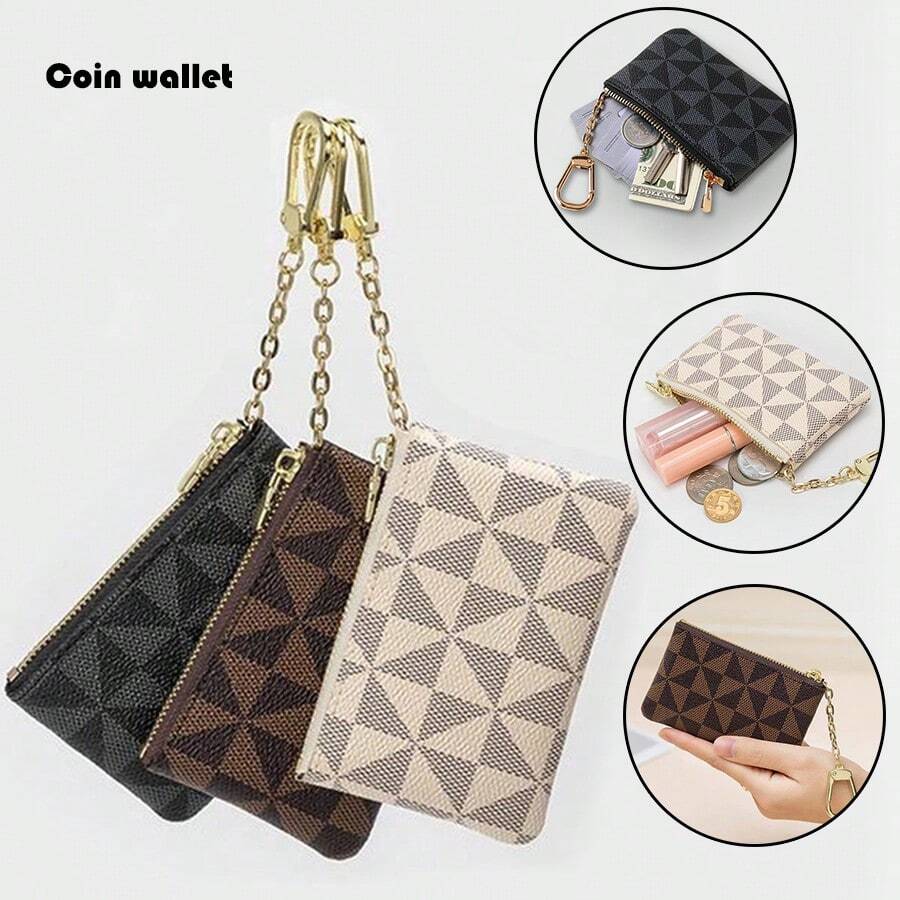 零钱包迷你拉链钥匙扣袋零钱包硬币袋女士信用卡ID钥匙耳机口红背包装饰钥匙扣