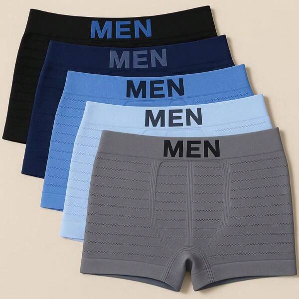 Kit 5 Cuecas Boxer Masculino Sem Costura Confortável Premium Adultos Cores Variadas
