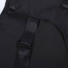 Medieval Cosplay Renaissance Punk Jacket Costume, Vintage Goth Style Long Coat, Stage Performance Wear For Halloween - Black - View 6