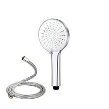 三功能手持式高压花洒，配1.5米/59英寸不锈钢软管和粘性壁挂支架，镀铬浴室配件，浴室工具 - 銀色 - 查看 8