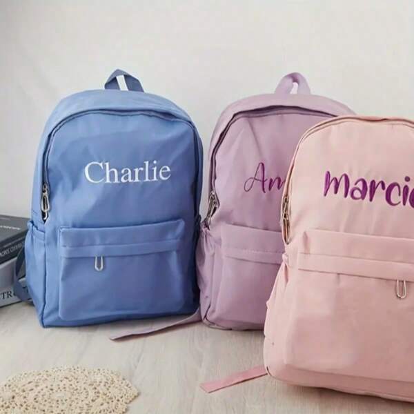 Personalized Nylon Backpack With Your Name - Lightweight And Adjustable Straps, Perfect For School Or Travel, Birthday Or Christmas Gift, School Backpack