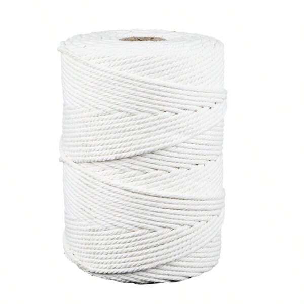3 MM weißer Baumwollfaden, 200m/656ft Natürliche Metzgerleine, verwendet für Kochen, Baumwoll-Spitze-Schnur, geeignet für Kunst und DIY-Basteleien, Dekoration, Gartenbau, Bündeln und Weben, Schulmaterial, Rückkehr zur Schule