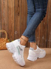 Women's Chunky Sneakers, New 2025 Fashion Thick Sole Casual Athletic Shoes, Comfortable & Breathable