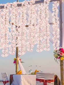 1PC/3/6PCS人造花、樱花、藤蔓、家居装饰、卧室装饰、DIY花环材料、情人节、新年装饰、生日派对装饰、婚礼场地搭配、户外花园装饰材料 - 彩色 - 查看 3