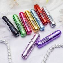 Juego de 4 atomizadores de perfume de viaje - Botellas de spray recargables y a prueba de fugas de 5ml con niebla ultrafina, dispensador de fragancia portátil aprobado por la TSA para el bolso, el gimnasio, la oficina y las vacaciones, color plateado