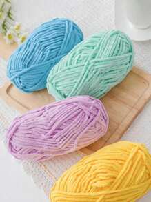 1/2 piezas de hilo de terciopelo suave, 50g/pieza, 60m/pieza, hilo grueso de punto medio hecho a mano DIY, hilo Popsicle, hilo de poliéster grueso y suave, adecuado para manualidades DIY, adecuado para tejer y ganchillo de bufandas, sombreros, zapatos, bolsos, cojines, muñecas, mantas, pantuflas