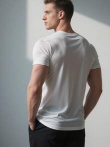 男士休闲运动衬衫三件套 - 速干短袖 | 返校季 | 四向弹力，易于叠穿 | 抗皱，适合健身和通勤 - 黑色 - 查看 5