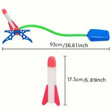 2pcs Outdoor Launching Flying Rocket Interactive Toy, Stomp Rocket Toy, Easter, Halloween And Christmas Gift - Multicolor - View 2