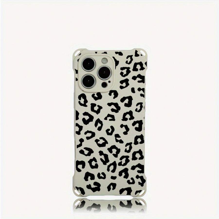 Funda para teléfono (1 unidad). Diseño con estampado de leopardo negro. Incluye orificios para colgar en las cuatro esquinas. Compatible con 13 Pro, 16, 15, 14 Plus y 12. Funda protectora mate integral en TPU. - Colores mixtos 3 - Ver 1