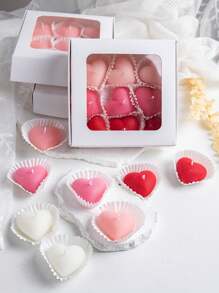 Velas con forma de corazón, velas de aromaterapia, velas con forma artesanal, DIY, props para fotos, adornos creativos, regalos de decoración de cumpleaños, para decoración del hogar, decoración de bodas, velas, decoración de habitaciones, regalo del Día de la Madre, regalos para damas de honor, velas, velas rosas, velas sin llama, velas perfumadas, bodas, velas
