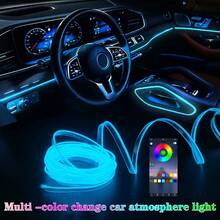 3m/118 Inch Auto Ambient Lighting Car LED Interior Strip Light USB With RGB 16 Million Colors Fiber Optics Neon Decorative Lamps - Colored Light - View 2