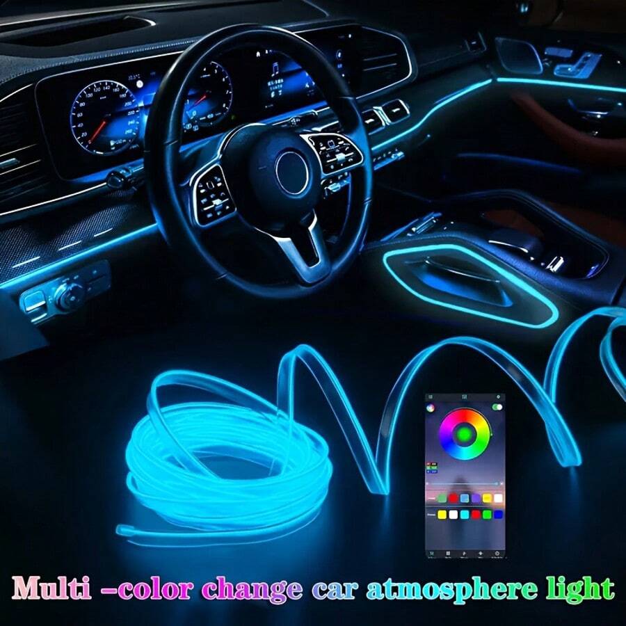 3m/118 Inch Auto Ambient Lighting Car LED Interior Strip Light USB With RGB 16 Million Colors Fiber Optics Neon Decorative Lamps