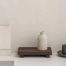 Bandeja decorativa retangular de madeira, 1 peça, base de madeira de nogueira preta, suporte de exposição de madeira, decoração para casa