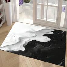 1pc Marble Stripe Pattern Indoor/Outdoor Welcome Mat - Non-Slip, Absorbent & Water Resistant, Suitable For Bedroom, Bathroom, Kitchen, Entryway - Washable Home Decor, Soft & Fluffy For Spring/Summer