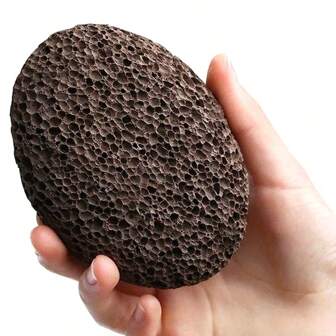 1pc Oval Foot Grinding Stone Pure Natural Volcanic Stone Exfoliating Soles And Heels Pedicure Artifact Remove Calluses Underwear Foot Grinding Bath Supplies (Pure Natural Color Will Have A Little Color Difference)