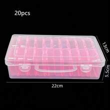 1 pieza Caja de exhibición de joyería de plástico transparente, organizador de sobremesa a prueba de polvo para joyería DIY, cuentas, colgantes, cristales, gemas