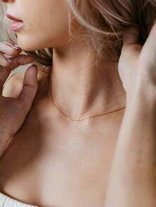 1 件女士时尚项链，适合日常佩戴 - 金黃色 - 查看 4