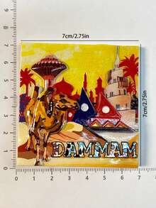 1 pieza Imán de nevera 3D cultural, Diraiyah Old Town, Arabia Saudita, regalo de recuerdo de viaje, decoración del hogar Día Nacional Saudí Arabia Saudita