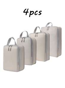 4 PIEZAS Cubos de embalaje de compresión para organizadores de viaje, organizadores de embalaje de viaje, cubos de equipaje para empacar ultraligeros y expandibles, bolsas de cubos de embalaje de compresión de viaje, organizadores de equipaje portátiles, estuches de almacenamiento de equipaje a prueba de agua, organizador de ropa para cajones