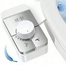 Bidet-Aufsatz für Toilette - Ultra-schlanker selbstreinigender Kaltwasser-Sprühbidet für vorhandene Toilettensitze mit Dual-Düse für Damen- und Hinterwäsche, das beste Weihnachtsgeschenk, schwarz, silber