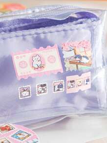 1 Roll High-Quality Student Scrapbooking Decorative Stickers, Cat Town Series, Suitable For Gifts, Office, Home, Marking, Labels, Classrooms, Entertainment Toys, Student Planner Creative Vintage Deco Stickers,School Supplies,Back To School
