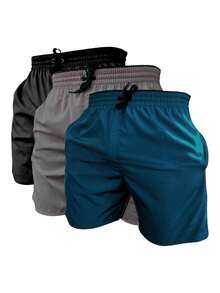KL Mdas KIT 3 SHORTS Men's Microfiber With Elastane Beach Gym Sports Drying Football Comfort - Dầu khí - Xem 3