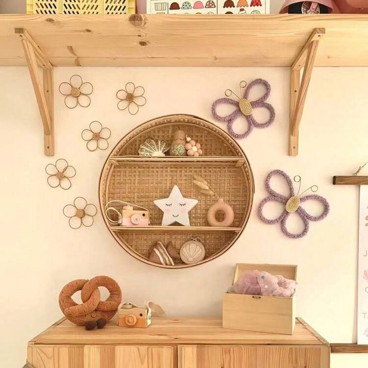 2 st 3D handgjorda vävda fjärilsväggdekorationer, nordisk bohemisk stil! Söta väggbonader för barnrum, vardagsrum, sovrum, heminredning, vardag och högtid, rekvisita för köpcentrumatmosfär, skapa ett mysigt utrymme - Multifärgad - Visa 10