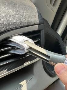 Gray Narrow Gap Brush, Dual-Ended Car Air Conditioner Vent Cleaner, Instrument Panel Cleaning Brush, Small Brush,Car Accessories