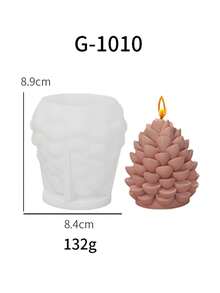 1pc Christmas Tree Candle Silicone Mold, Christmas Pine Cone Shaped Wax Candle, Handmade Soap Decoration - White - View 9