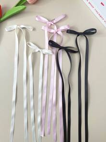 1件天鹅绒发饰，长尾蝴蝶结发夹，可爱发夹，马尾夹，鳄鱼夹，爪夹，发夹，发卡，发饰，发卡，发饰，学习用品