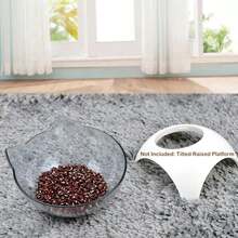 1个防滑塑料宠物碗，猫食碗，颈部保护碗，加高猫咪倾斜食碗，15度角塑料猫托盘，可爱猫耳设计，易于清洁，保护宠物颈部，促进健康消化和良好姿势。适用于猫狗 - 耐用宠物用品。 - 無色 - 查看 9